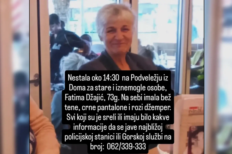 GSS Mostar: Potraga za nestalom Fatimom Džajić se nastavlja smanjenim intenzitetom