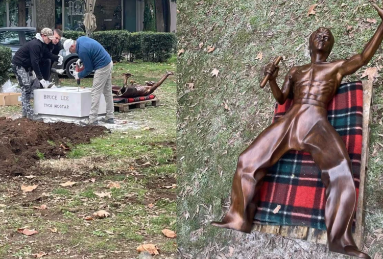 Kip Brucea Leeja ponovo u mostarskom parku