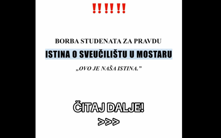 Studenti Sveučilišta u Mostaru pitaju gdje je novac iz Hrvatske?