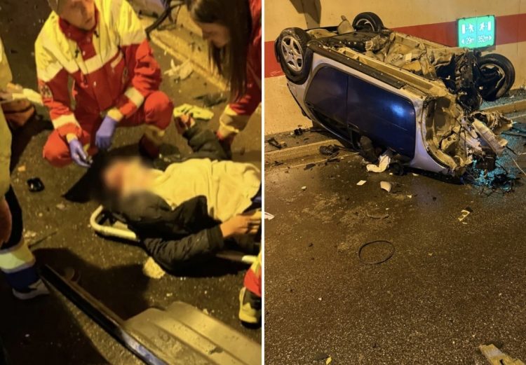 Stravična nesreća u tunelu autoputa prema Mostaru: Jedna osoba povrijeđena, automobil totalno smrskan