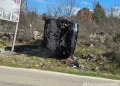 Saobraćajna nesreća kod Mostara: Izgubio kontrolu nad automobilom i prevrnuo se
