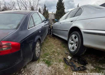 Sudar Audija i BMW-a u Zaliku, jedna osoba povrijeđena