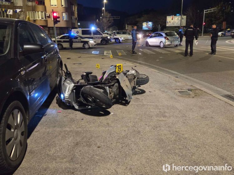 Još jedna saobraćajna nesreća u Mostaru, povrijeđen još jedan motociklist