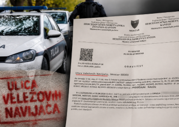Prekršajni nalog iz Mostara postao hit na društvenim mrežama: Kazna stigla iz “Ulice Veležovih navijača”