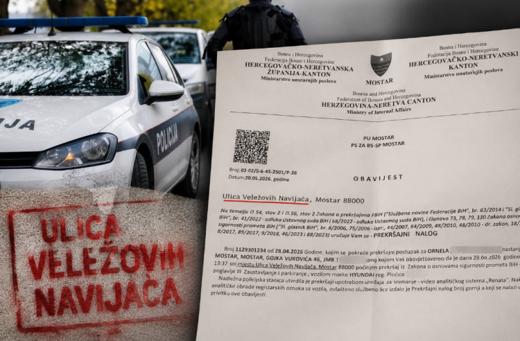 Prekršajni nalog iz Mostara postao hit na društvenim mrežama: Kazna stigla iz “Ulice Veležovih navijača”