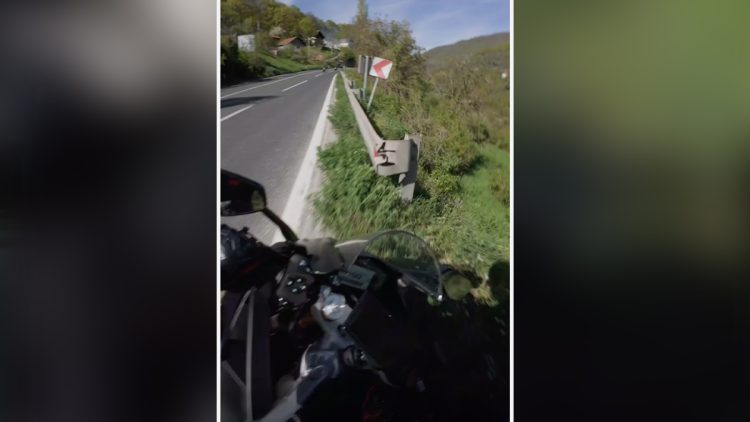 Objavljen snimak nesreće kod Konjica: Motorista izletio s ceste pod nejasnim okolnostima (VIDEO)