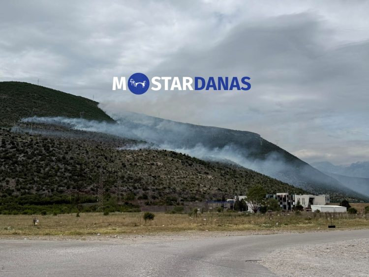 Požar na nepristupačnom terenu iznad HE Mostar: Na intervenciji PVJ ili PVP Mostar?