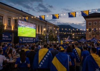 Musala u bojama Bosne i Hercegovine: Mostarci zajedno bodre Zmajeve protiv Kanade