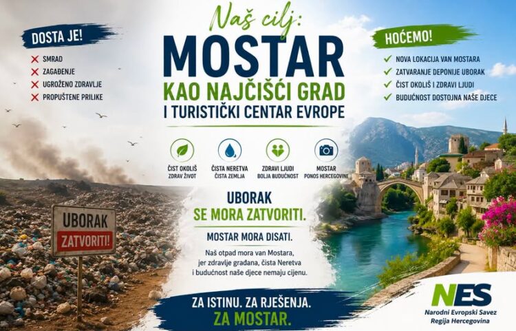 NES Hercegovina: Naš otpad mora van Mostara jer zdravlje građana i budućnost naše djece nemaju cijenu
