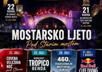 Mostar u znaku Starog mosta: Tropico bend, Crvena noć Veleža, tradicionalni skokovi i Red Bull Cliff Diving
