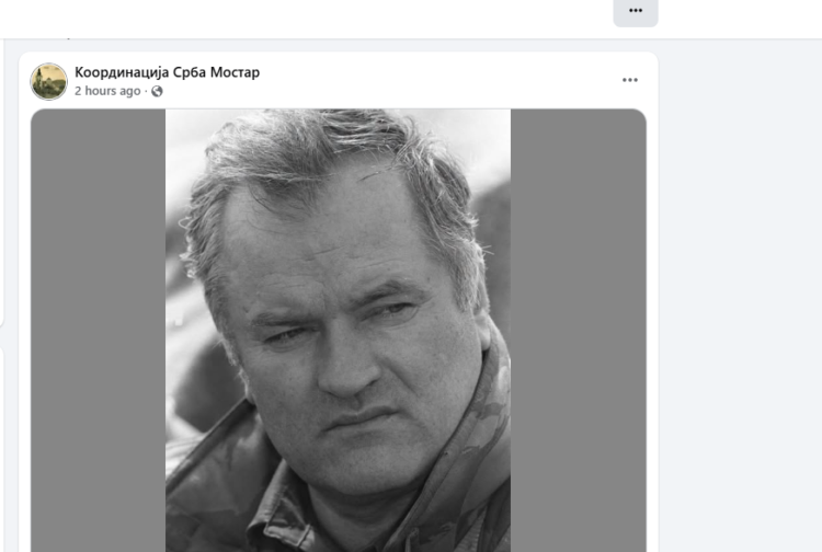 Koordinacija Srba čiji je predsjednik kandidat za Skupštinu HNK dijeli objavu u kojoj se odaje počast Ratku Mladiću